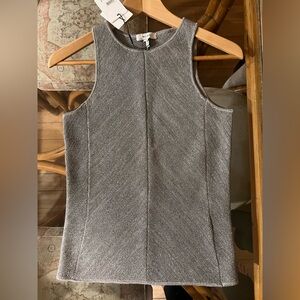 NWT Reiss Silver Gray Chevron Tank Top Metallic Medium crewneck sleeveless
